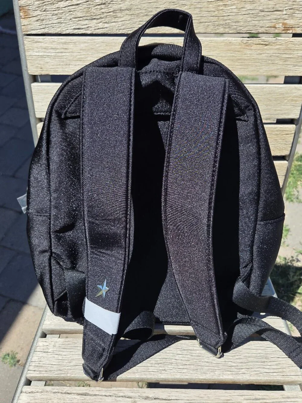 MUGLER Unisex Neoprene-Like Fabric Backpack Black w/Silvertone Accents NWOT